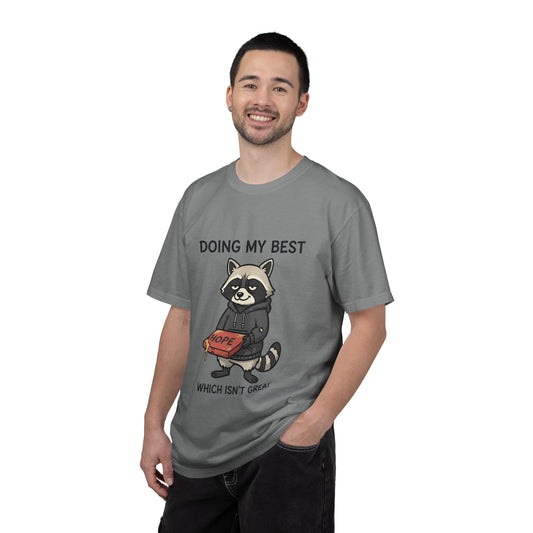 Doing My Best Raccoon Graphic T-Shirt | Sarcastic Burnout, Dark Humor