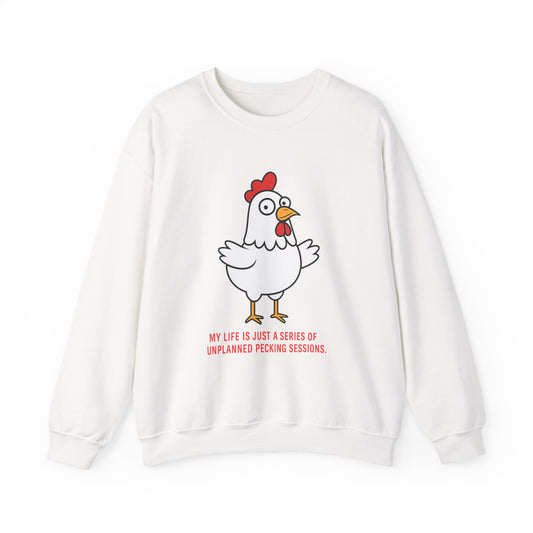 Funny Chicken Sweatshirt | Cute Comical Hen Illustration, Farm Humor