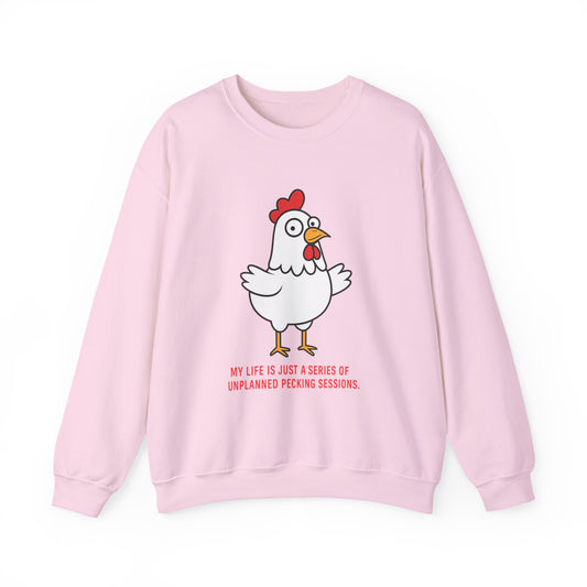 Funny Chicken Sweatshirt | Cute Comical Hen Illustration, Farm Humor